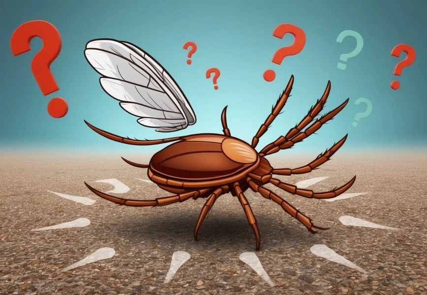 ticks flying myth